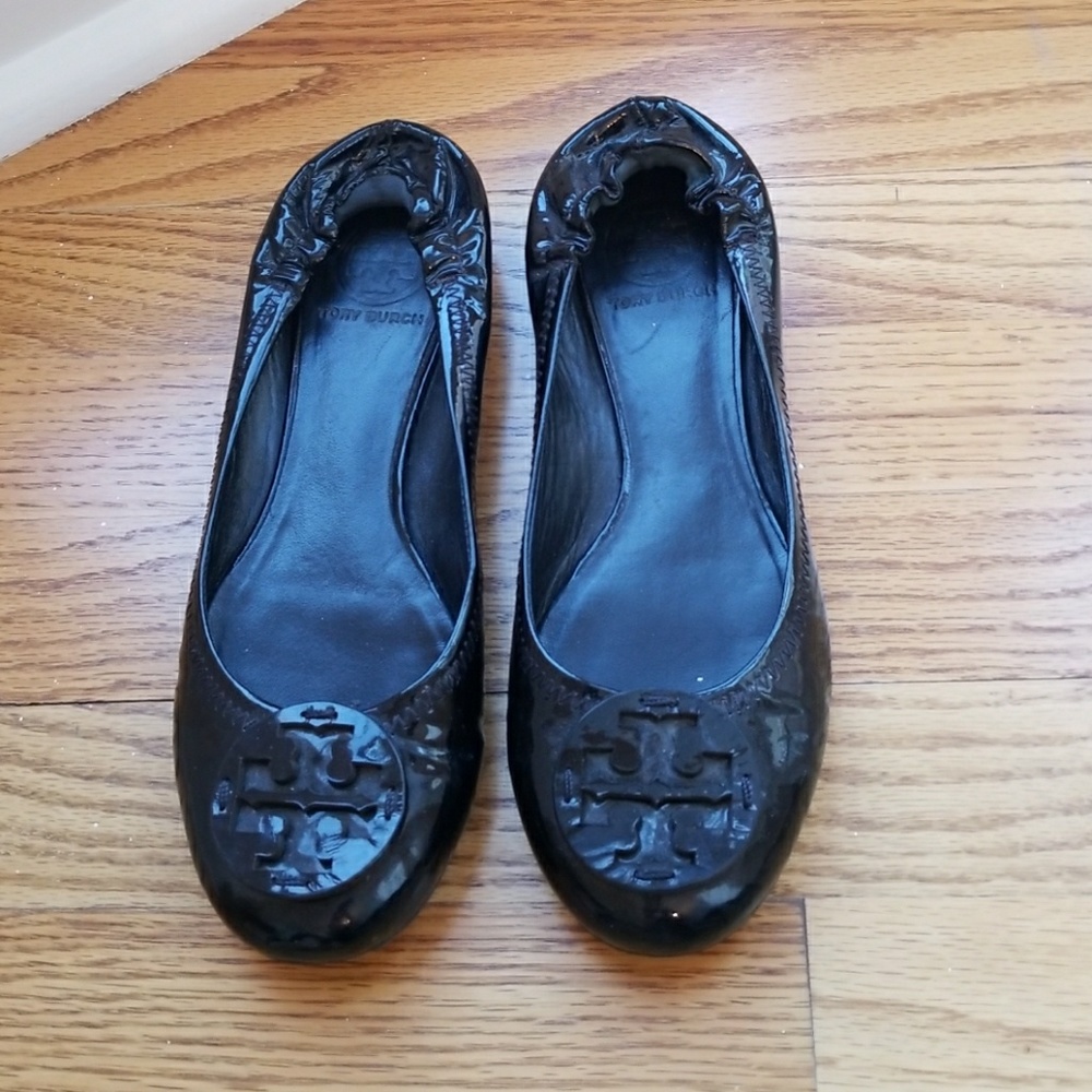 Tory Burch black patent leather flats